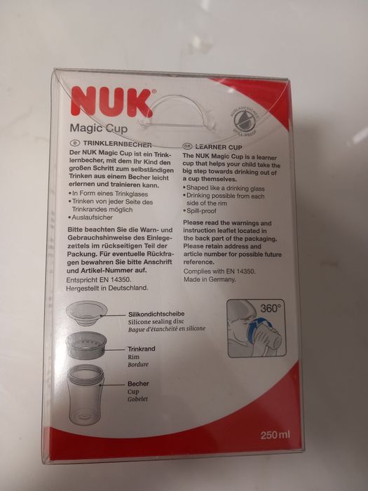 NOVO selado copo mágico NUK