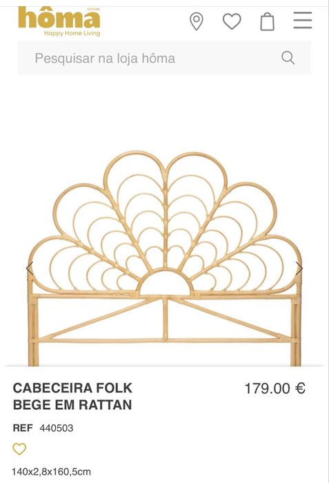 Cabeceira em Rattan 160cm