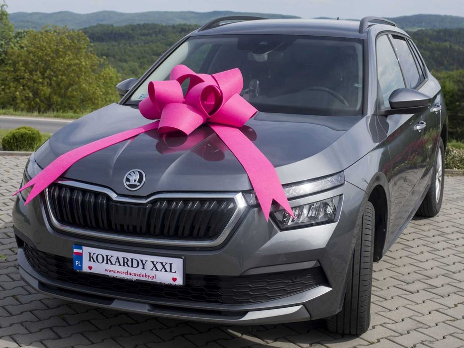 Piękna DUŻA Kokarda na samochód - auto PREZENT- KONKURS