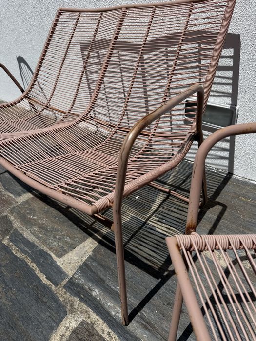 Conjunto cadeiras em corda jardim