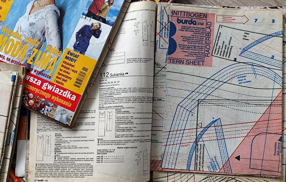 Burda czasopismo z wykrojami rok 1998 - 12 sztuk