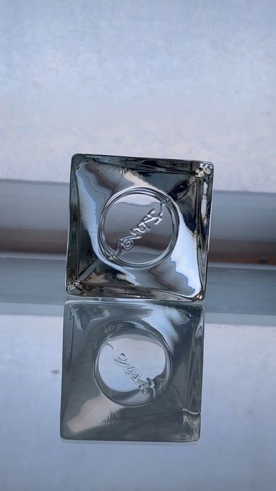 Świecznik szklany retro skandynawskie szkło