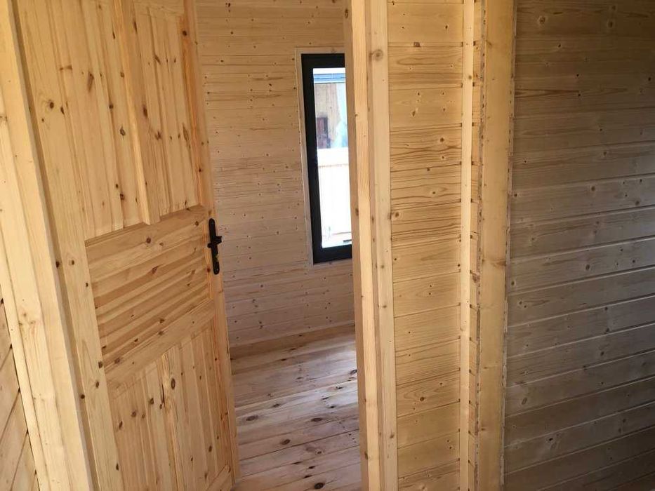 domek drewniany, letniskowy, Dworek 8,75x4m,