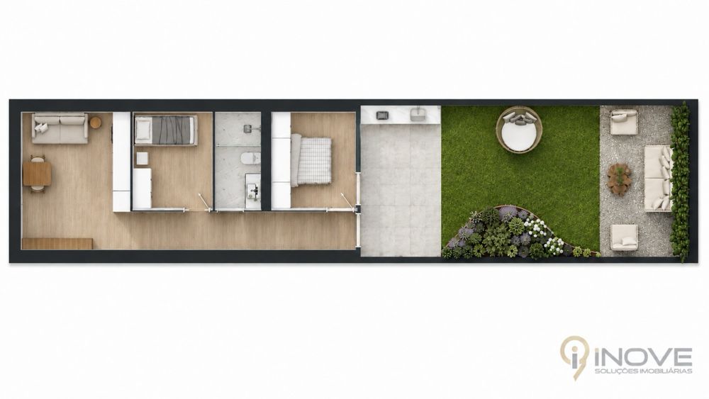 Moradia T1+1 Totalmente Remodelada com Jardim Privativo | A 50m do Metro de Santo Ovídio