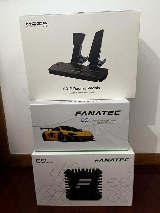 Simrig Cockpit GT Omega ART + Fanatec CSL DD + Volante McLaren GT3 + Pedais Moza SR-P