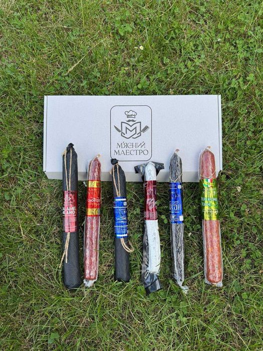 Дегустаційний набір з 6-ти сиров'ялених крафтових ковбас