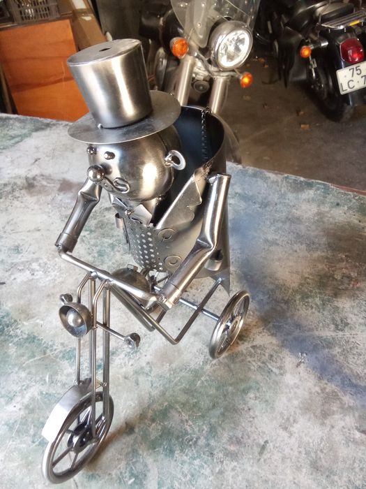 Mota em inox com motard! Rara!