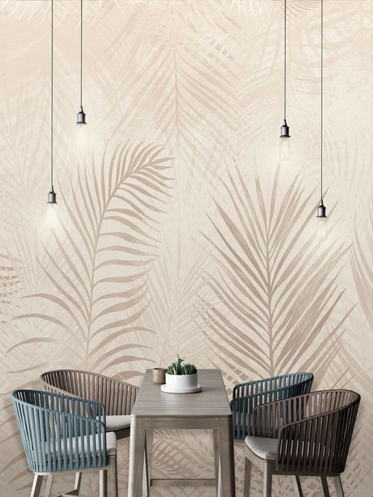 Fototapeta Liście Beż Boho Do Pokoju Na Twój Rozmiar + KLEJ