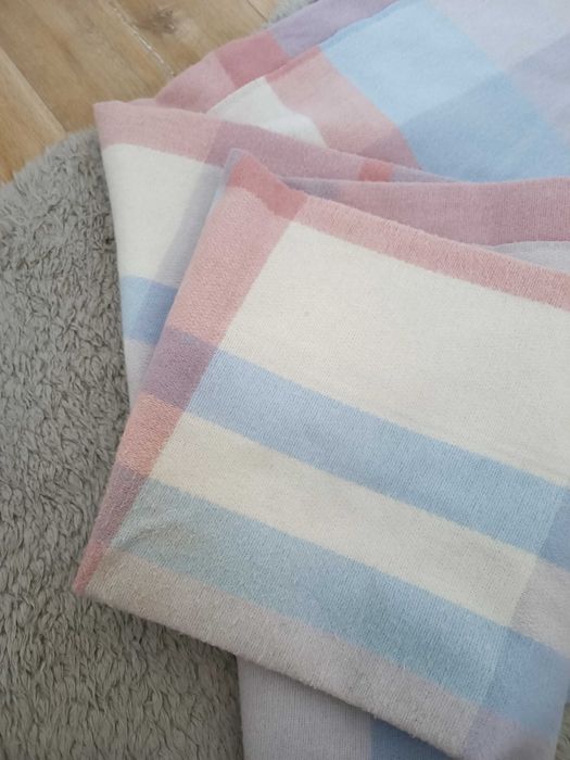 Szal damski w kratę mohito różowy biały niebieski fioletowy