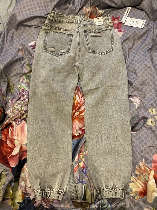 Super spodnie jeans przetarcia Nowe Graffiti rozmiar 38