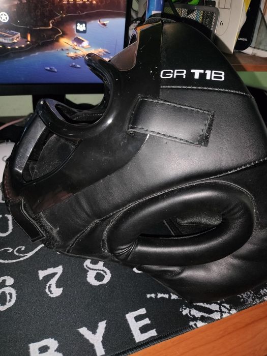 RDX Zero Impact Leather-X Grill Head Guard Black