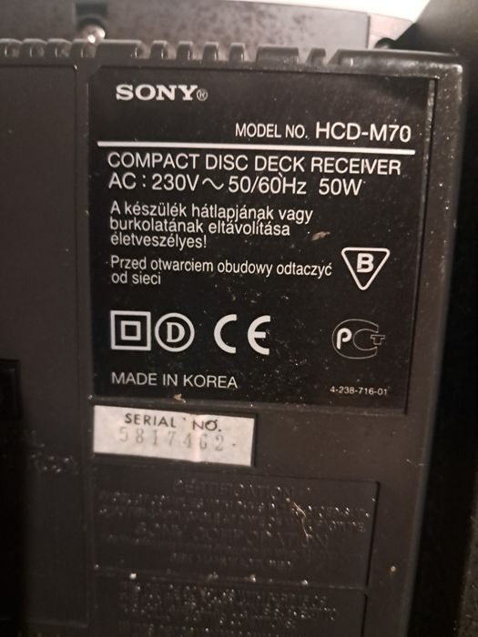 Mini wieża sony  hcd-m70