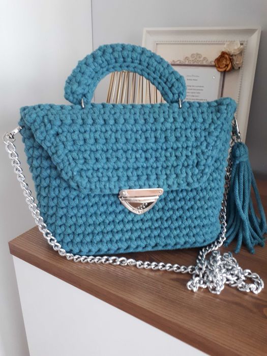 Torebka handmade ze sznurka bawełnianego