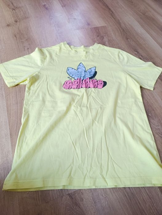 Żółta koszulka na krótki rękaw Adidas rozmiar L
