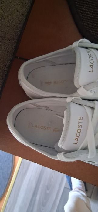 LACOSTE ZIANE Grand Plus 39,5 białe skóra natur sneakersy na platformi
