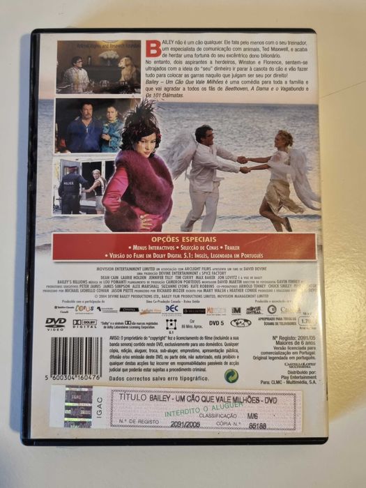 DVD do filme "Bailey - Um Cão que vale Milhões"