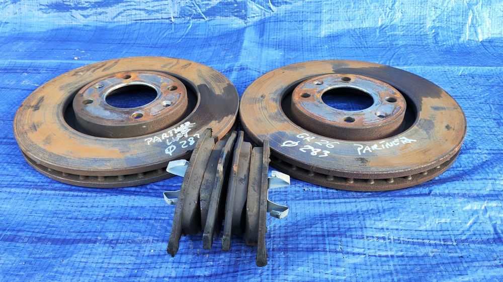 TARCZE KLOCKI HAMULCOWE PRZÓD 283/26 283MM JAK NOWE ZESTAW KOMPLET PEUGEOT PARTNER II 308 I 3008 5008 CITROEN BERLINGO III C4 GRAND PICASSO C4 II C4 PICASSO I DS4 DS5