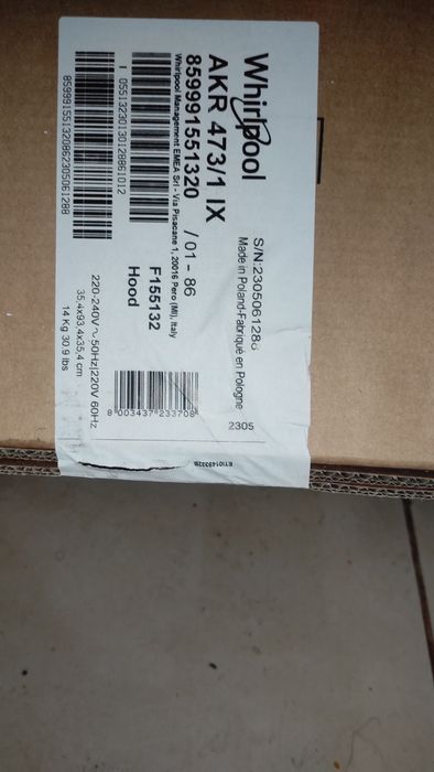 Exaustor Whirpool AKR3/1