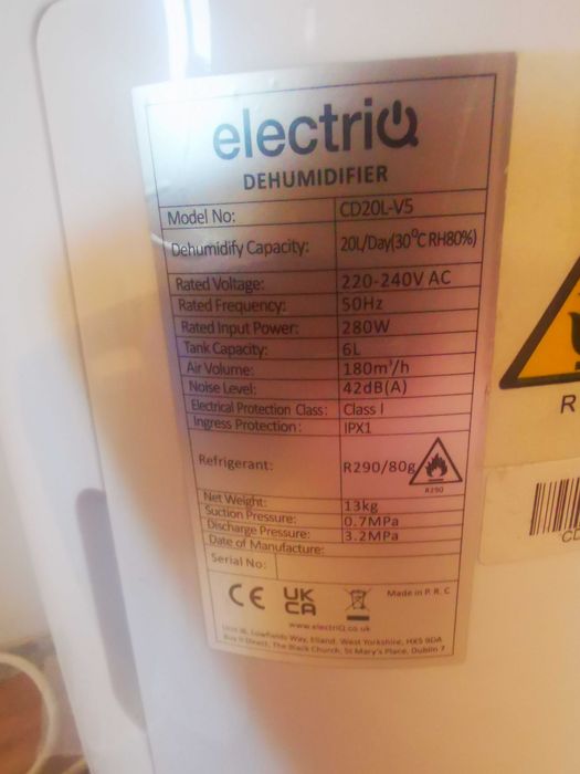 Osuszacz powietrza ELECTRIQ CD20L-V5