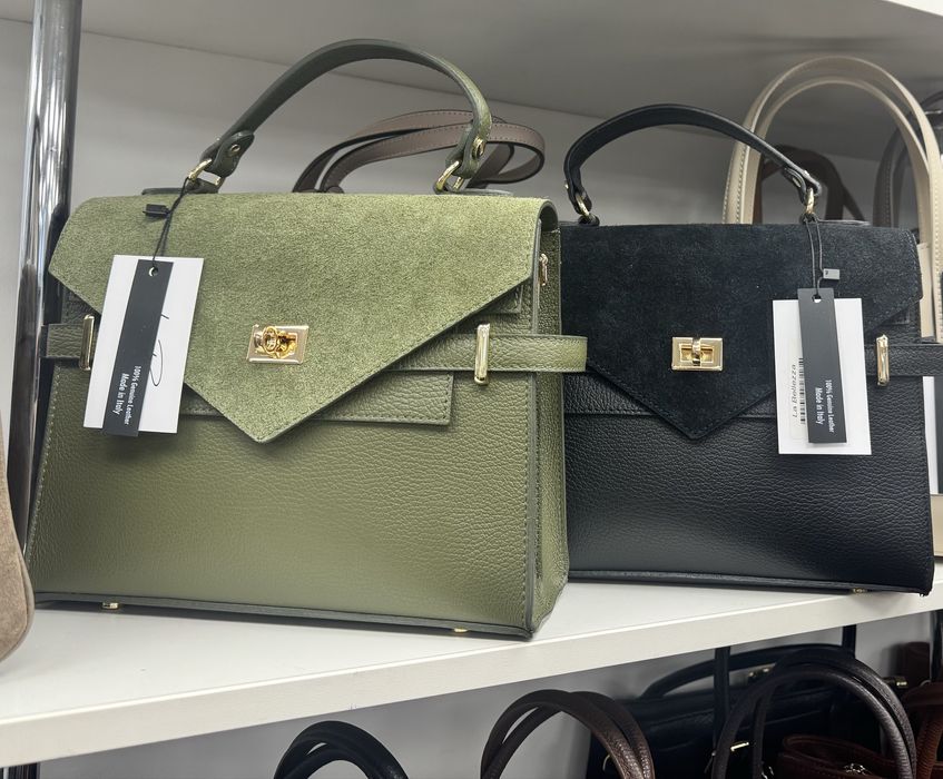 Сумка замшева тауп хакі олива чорна зелена руда Замшевая сумка Италия