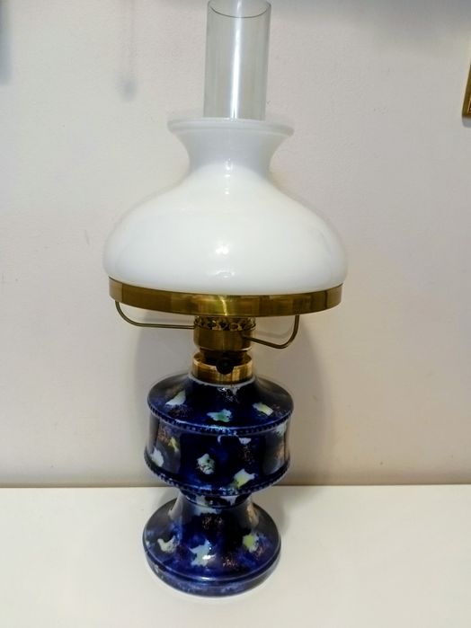 Lampa naftowa Wallendorf kobaltowa
