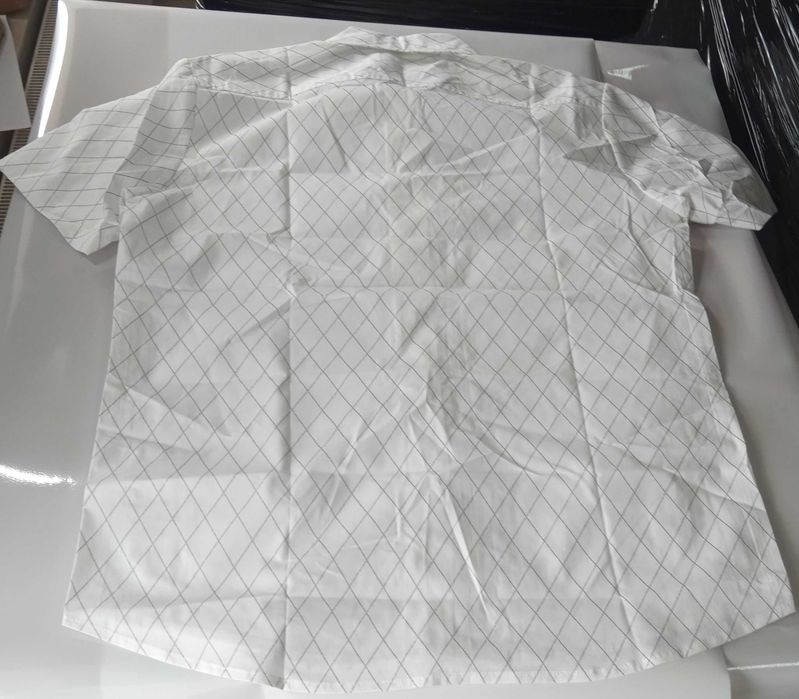 Nowa koszula męska / krótki rękaw / biała / wzór / R-XXL !71!