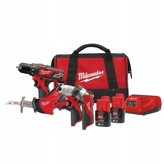 ZESTAW MILWAUKEE M12 POWERPACK BPP4A-202A wkrętarka wiertarka