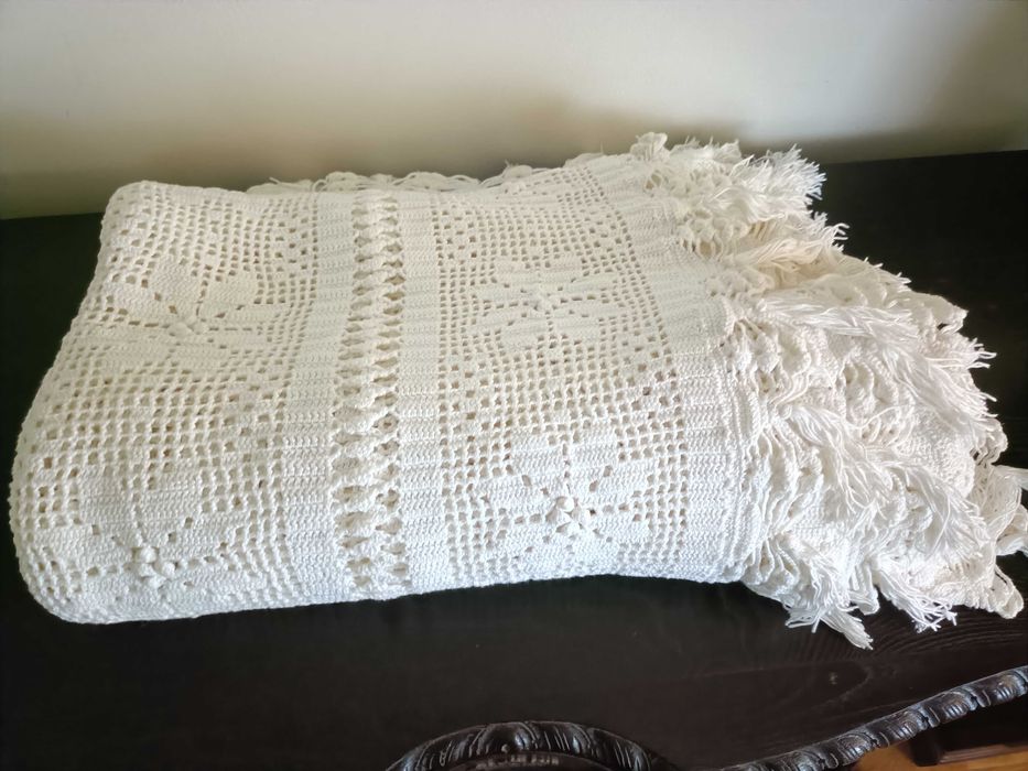 Colcha crochet feita à mão