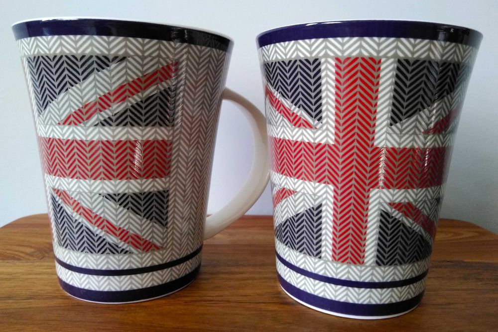 Kubki ceramiczne z brytyjską flagą Union Jack 2 sztuki