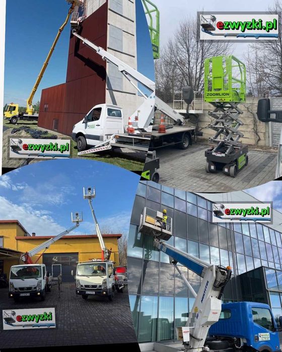Zwyżka do 35 metrów , Podnośnik koszowy nożycowy  z operatorem lub bez