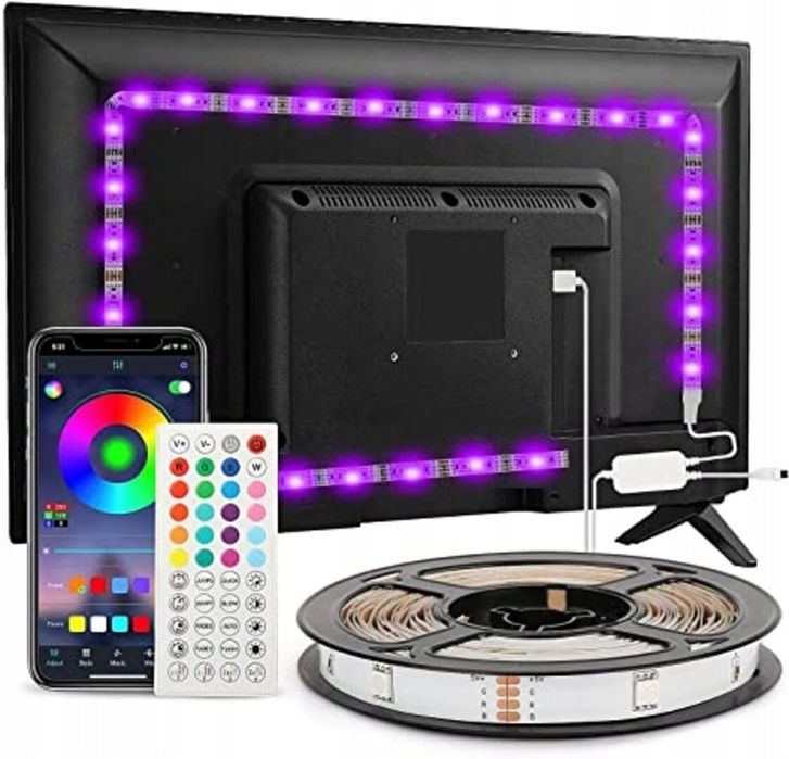 Taśma LED Enteenly 3 m RGB podświetlenie tła LED do telewizorów 40-55 cali
