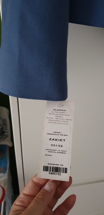 Niebieski żakiet z zamkiem Aldona 46