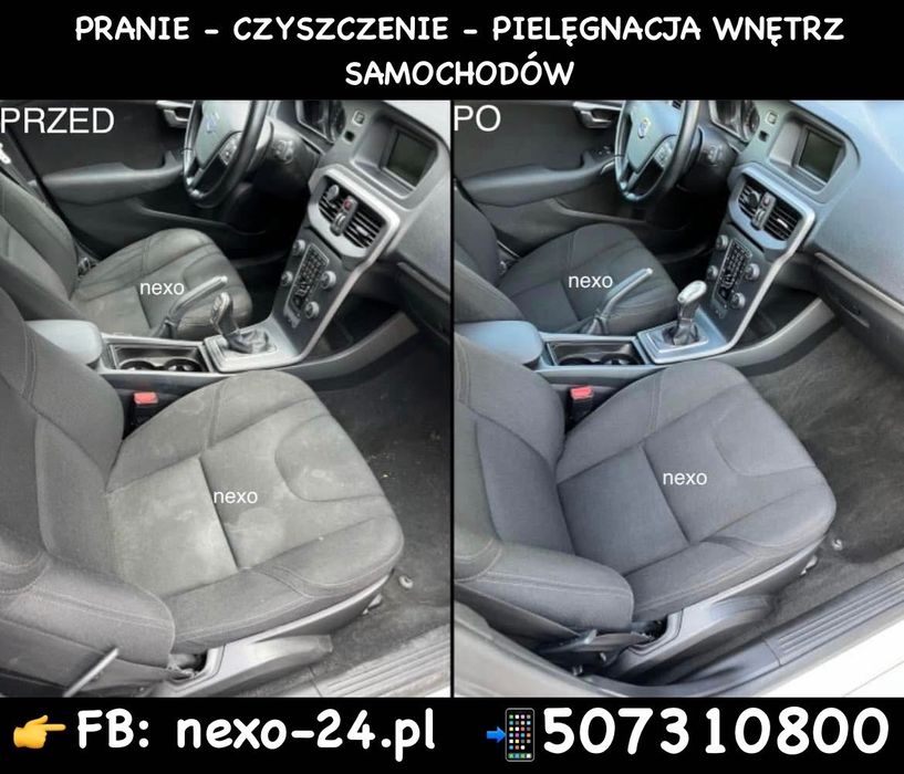 Pranie tapicerki meblowej, samochodowej, dywanów -DOJAZD DO KLIENTA-