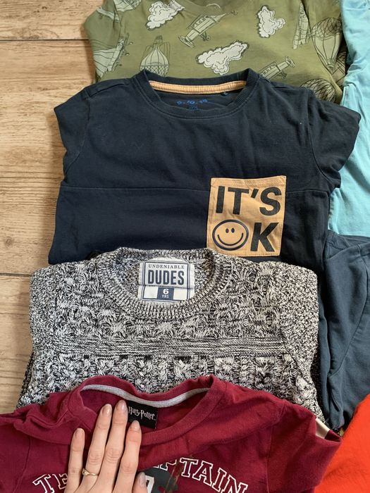 Zestaw bluzek 116 Spiderman auta 5.10.15 dinozaur h&m zara next