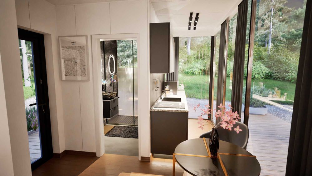 Mirror House Uran 20 Całoroczny dom mobilny PREMIUM lustrzany dom.
