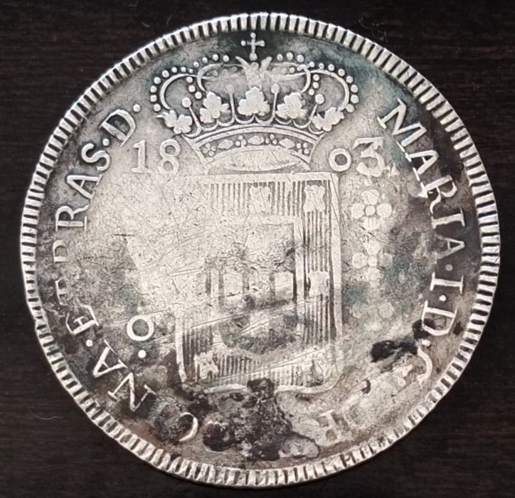 Moeda Prata 640 Réis 1803 B Bahia Brasil