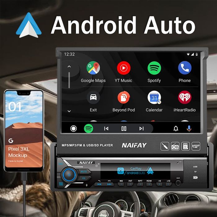 Radio 1 din android 7 polegadas