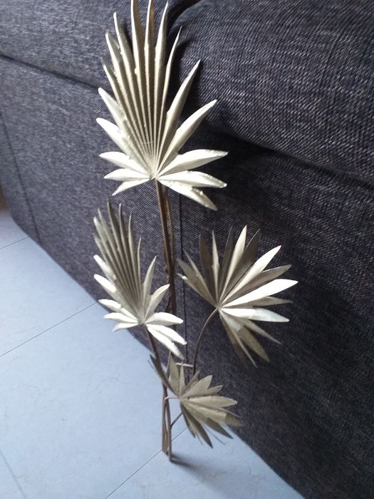 NOVO Decoração Ramo folhas palmeira metal dourado,em mão,veja zonas