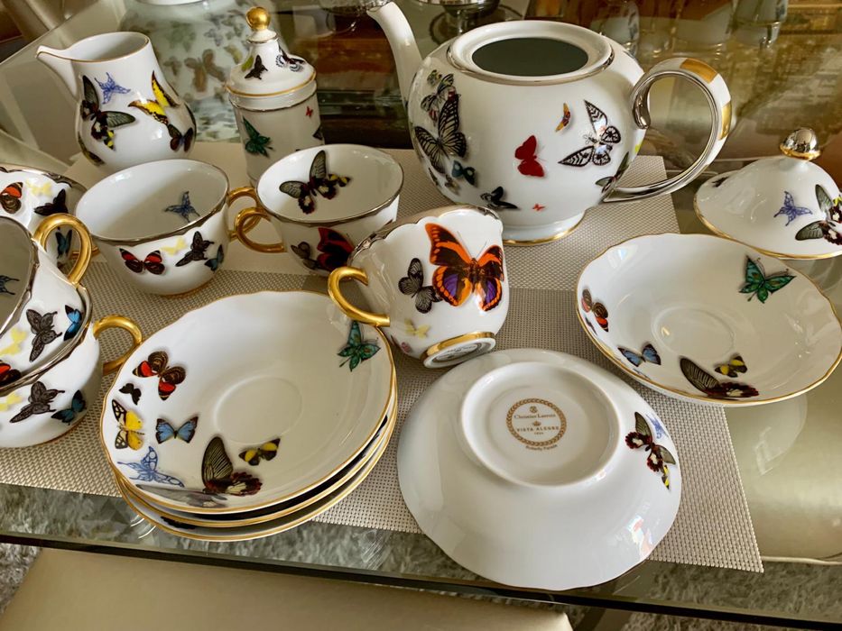 Conjunto de chá Butterfly Vista Alegre