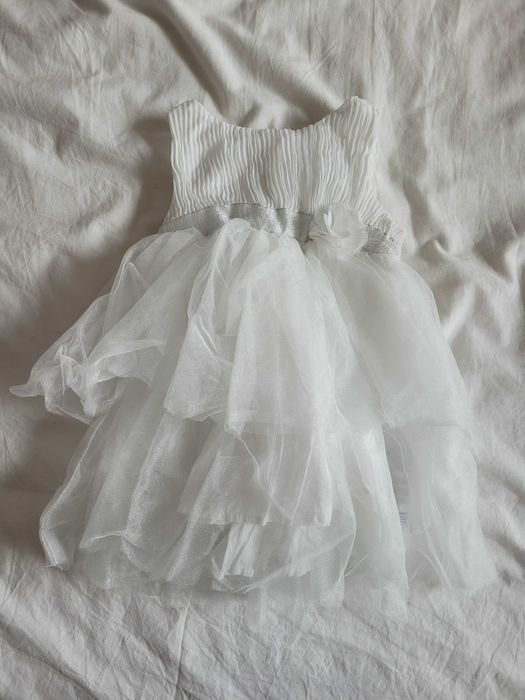 Sukienka biała chrzest komunia Smyk 80