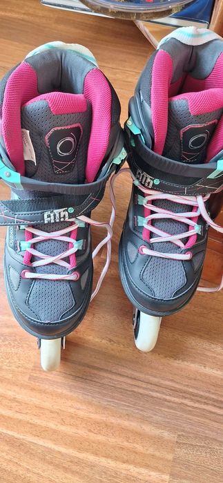 Patins em linha Fit 5, tamanho 38-41, bom estado, saco de transporte