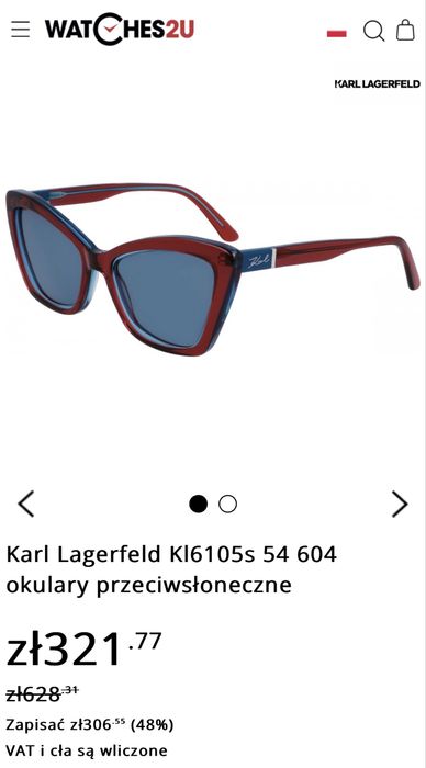 Okulary przeciwsłoneczne Karl Lagerfeld 6105S 604