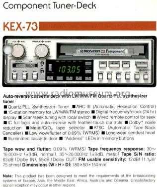 conjunto Pioneer KEX73 auto-radio anos 80