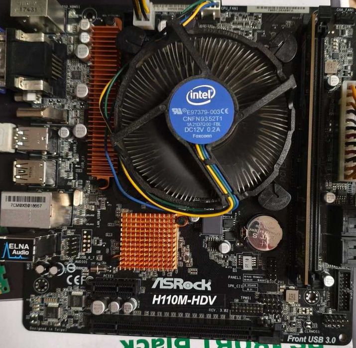 материнская плата + процессор Asrock H110M-HDV + Pentium g4560