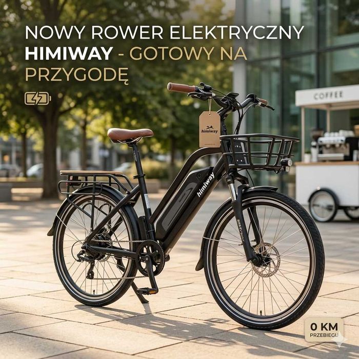 Rower elektryczny  Himiway City Black 18Ah z koszem!