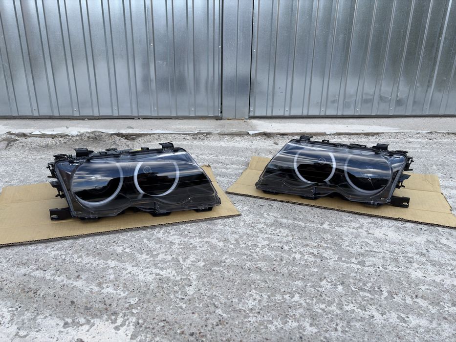 BMW E46 Lampy BiLED BOSCH Coupe Cabrio Przedlift BLACK Ringi Cotton Regeneracja NOWE Piekne