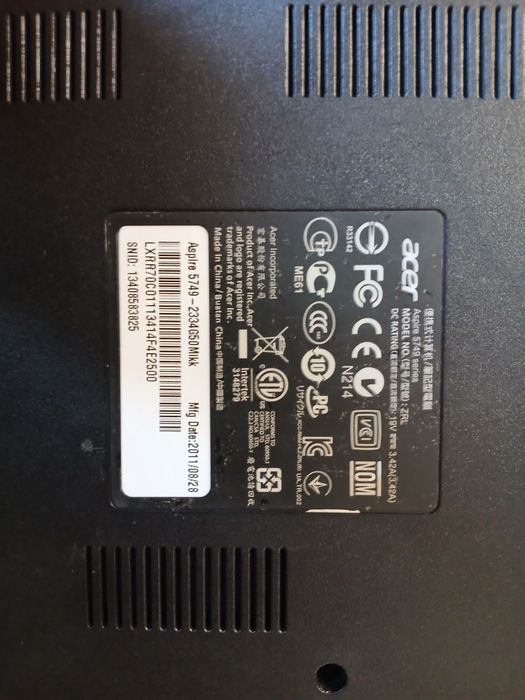 Ноутбук Acer aspire 5749