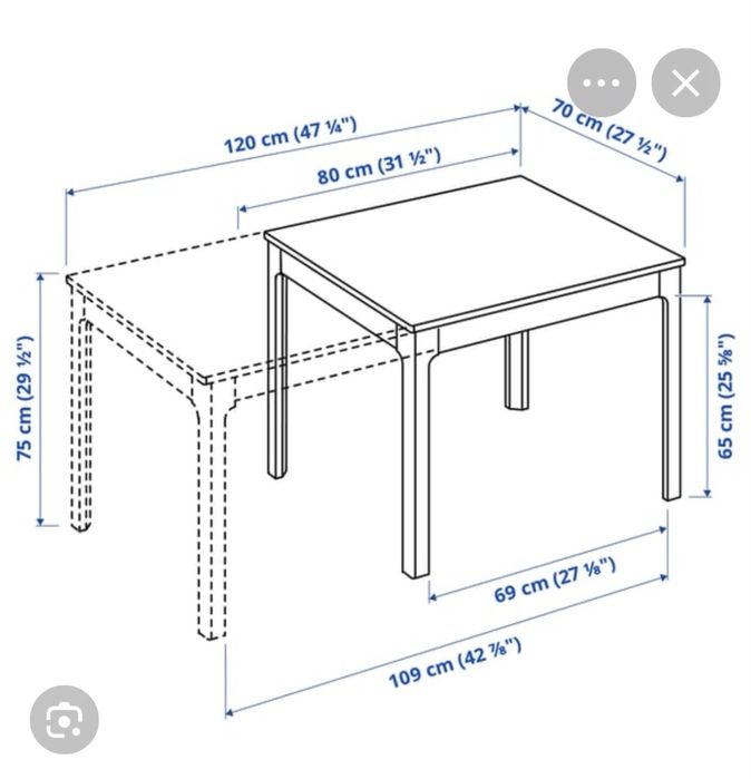 Mesa de cozinha extensivel + 4 cadeiras