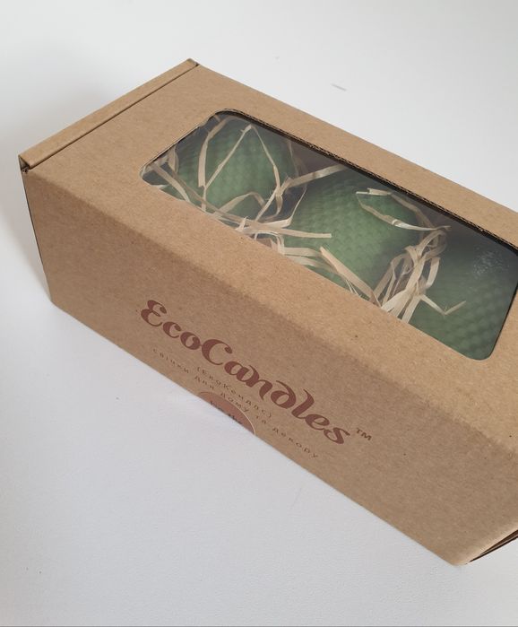 Набір свічок, подарунковий набір, зелені