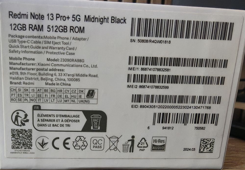 Redmi Note 13 Pro+ 5G 12/512